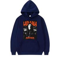 Lady Gaga Mayhem Rapper Hoodie Men Women Vintage Fashion Long Sleeve Sweatshirt With Print Graphics Oversiztop Hoodie Unisex XXL tamsiai mėlyna spalva
