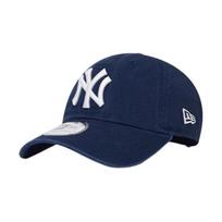New Era New York Autumn and Winter MLB Distressed Holes Retro Curved Eaves Washed NE940 Cotton Peaked Cap Unisex Couple Style Blue 60574396 white