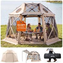 VEVOR Iššokantis Gazebo Tentas-Palapinė, 3,6x3,6 m, 13-kampėlis Sferinis Kempingo Tentas su Nuimamu Stogu ir Nešiojimo Maišeliu, Greitai Pastatomas ir Atsparus Kąinimui