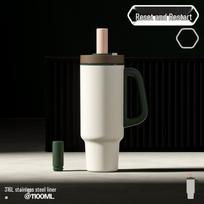 Premium Ice Buster Thermos Cup with High-End Handle, Fast Open Design, Stylish Large Capacity, Portable for Car Use 1100ml brown