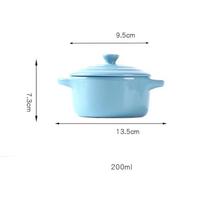 Hot Mini Ceramic Soup Stock Pot With Cover Kids Children Stew Egg Bowl Lid Saucepan Restaurant Home Kichen Used Cooking Pots 0.2L