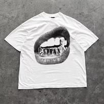 Y2K Dideli Lūpai Grillz Grafinis Marškinėlis Vintage Išplautas Hip Hop Harajuku Unisex Per dydį Apvalia Kaklo Medvilninis Trumpomis Rankovėmis Marškinėliai Viršūnės Karštas M gray