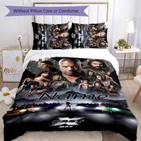3pcs Custom Name Fast and Furious Bedding Set Duvet Cover Closure Includes 1 Duvet Cover & 2 Pillowcases for All Seasons Bedroom Decor 140cmx200cm