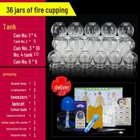 Glass Cupping Therapy Set with Thickened Cups for Massage Parlors, Bathhouses, and Salons - Free Shipping black