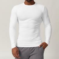 Men S Slim Fit Long Sleeve Sports T Shirt For Fitness Training L white