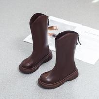 Girls Leatherette Chelsea Boots Mid-Calf Martin Black Brown Kids Casual Footwear 31 Insole 18.4cm white