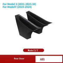 2/4PCS Door Side Storage Box For Tesla Model 3 Y 2017-24 Handle Pocket Armrest Driver Passenger Storage Tray Container Organizer Rear ABS-2pcs black