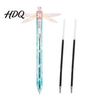 Handwriting Tools for Office Gleaming Wings Dragonfly Gel Pen Translucent Plastic Stationery with Interactive Decorative Pens Daily Use Flapping 0.5mm mėlyna