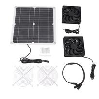 12W 12V saulės energija maitinamas ventiliatorius Efektyvus energijos konvertavimas Saulės skydelis Dvigubo ventiliatoriaus rinkinys gray