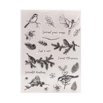Silicone Seal Stamp Winter Birds Clear Stamps DIY Scrapbooking Card Making Embossing Photo Journal Album Decorative white
