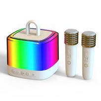 Blutooth Speaker Karaoke Machine Dual Microphone 25W High Quality Stereo Speakers RGB Ambient Light Portable Speakers for Parties 2 microphone