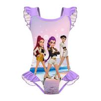 20826 Vaikams Mergaitėms Anime KPOP Rumi Zoey Mira Spausdintas Volanėliais Rankovių Neturintis Maudymosi Vienos Dalies Maudymosi Kostiumas 110cm white
