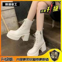 Martin boots women's platform women's small 2025 new short boots British style boots high heel fashion autumn and winter single boots 40 gray