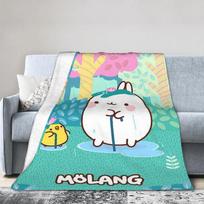 Molang Linksmas Animacinis Pledas Kokybiškas Šiltas Mesti Pledą Žiemos Berniukas Mergaitė Sofa Lova Linksmas Lovatiesė 75x90cm