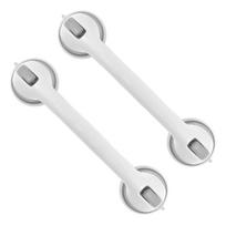 2Pcs Shower Grab Bar Nonslip Shower Grab Handle Plastic Reusable Bathtub Grab Handle Removable Bathtub Grabbar for Home Bathroom white