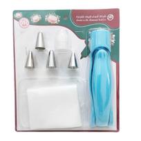 10-Piece Cream Piping Bag Set with Piping Tips and Baking Pen blue