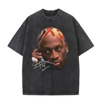 benber vintage Dennis Rodman Vintage Washed TShirt Men Women Cool Hip Hop Gothic Loose Casual   ONeck Highstreet Harajuku YK Fashion XL brown