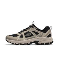 Skechers Fabric Synthetic Leather Lace-Up Comfortable Breathable Versatile Low-Top Hiking Shoes Women hiking shoes Gray-Brown Black 180359W-TPBK 39 black