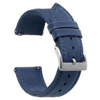 20mm 22mm Waterproof Sailcloth Watch Strap Two-Sided Nylon Watchband Quick Release Band Green Black Wristband Sport Belt for Men 22mm mėlyna