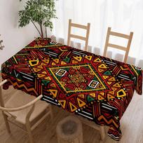 African Tribal Rectangle Table Cloth for Table Decor Kitchen Dining Waterproof Reusable Tablecloth for Tables Party Picnic 90x140cm black