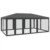 Party Tent with 10 Mesh Side Panels Anthracite 6x4 m HDPE