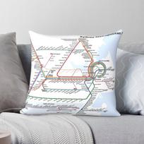 Sydney Trains Metro Map 2025 Square Pillowcase Polyester Linen Velvet Pattern Decor Throw Pillow Case Car Cushion Cover 45x45 30X30CM white