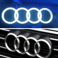 For Audi S66Car LED Grille static state Light Black silvery Badge Emblem AUDI Logo Light For AUDI A3 A4 A5 A6 A7 A8 S3 S4 S5 S6 S7 Q3 Q5 Q7 273mm
