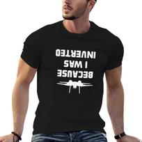 because i was inverted T-Shirt man t shirts high quality luxury brand man t shirt summer cotton M black