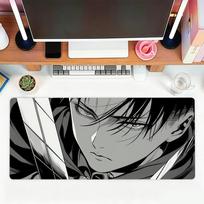Anime A-Attack On Titan Levi Mouse Pad For Office Gaming And Keyboards Non-Slip Large Waterproof 50cmx100cm