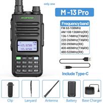 1/2PCS Baofeng M-13 Pro Air Band Walkie Talkie 10W Wireless Copy Frequency Long Range Type-C NOAA AM UV-5R K5 Ham Two Way Radio EURO