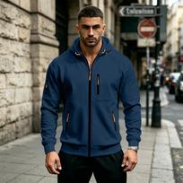 Men's Loose Fit Side Zipper Hooded Sweatshirt Casual Athletic Cardigan for Fitness S