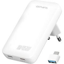 4Smarts Charger FlatPlug Dual 45W GaN 2xUSB-C white KAT07301