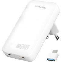 4Smarts Charger FlatPlug 65W GaN Dual USB-C white KAT07302