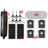 For Dreame D30 Ultra CE Robot Vacuum Cleaner Accessories Tricut Anti-tangle Roller Brush Side Brush Filter Mop Dust Bag A Set (19pcs)