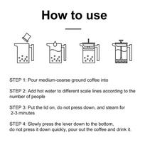 Double Wall Insulated French Press Coffee Maker Stainless Steel French Press  Coffee Making black