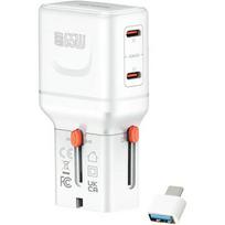 4Smarts Travel charger World 65W USB-C + USB-A white 4SM000031
