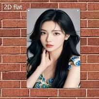 Vintage Metal Wall Sign Retro Woman Portrait Iron Rustic Home Decor Poster 20x30cm（7.8x11.8inch） black