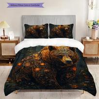 Bear Pattern Bedding Quilt Set Quilt Cover Pillowcase Home Decoration Birthday Gift (1 * duvet cover + 2 * pillowcase, without core) 140x200cm