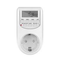 EU Plug Timer Switch Energy Saving Digital Kitchen Timer Outlet Week Daily Hour Programmable On/Off Time Timing Socket Universal white