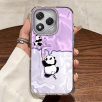 For Honor 400 200 Pro 70 Migic6 7 5 Lite 90 Smart X9a X9c X9b X8b X8c X7c X8a X7b X6b X6 Funny Panda Cartoon Gradient Phone Case Honor 200 Lite gray