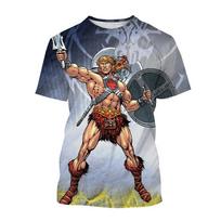 Karščiausiai parduodami Animacinio serialo He-Man Visatos Valdovai Marškinėliai 3D Spausdinimas Unisex Vaikų Laisvalaikio Gatvės Hip Hop Asmenybės Trumpomis Rankovėmis Viršus 120 gray