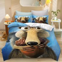 Ledynmečio Manny Scrat Antklodės Užvalkalų Rinkinys Lovos Patalynės Antklodžių Rinkiniai Karališko Dydžio 3D Vaikų Patalynės Rinkinys 140x200cm