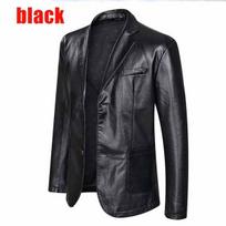 Plus Size Up To 7XL Men Loose Lapel Casual Leather Suit Jacket Breathable Daily Wear Business Casual Outerwear Leather Coat for Big Men 6XL