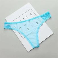 Women'S Sexy Transparent Thong Panties Lace See-Through Crotch Mesh Bottom Seamless Low-Rise T-Pants Underwear One Size&1pc