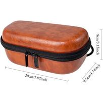 Portable Storage Bag for RayBan Meta Wayfarer Smart Glasses Hard Carrying Box with Buckle Anti-fall PU Leather Case black
