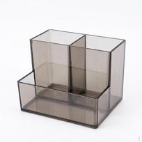 Clear Acrylic Pen Organiser and Brush Holder, Multi Compartment Desk Organizer, Desktop Storage for gray
