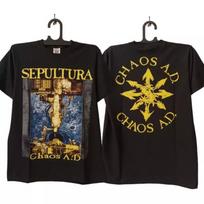 Sepultura Chaos Band T, Graphic 2 Side Black  T Reprint Unisex shirt Cotton Oversize Large Size XXL gray
