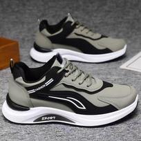 Men's Black Breathable Lace-up Running and Hiking Shoes 41 black