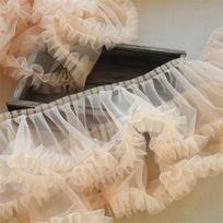 Multicolor Wrinkled Pleated Tulle Lace 15X90cm Size Ruffle Trim Lace Fabric Trims  Girls Skirts
