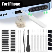 Mobile Phone Charging Port Cleaning Kit Dust Plug for iPhone 17 16 15 Samsung Xiaomi Speaker Dust Mesh Sticker Cleaner Kit Brush